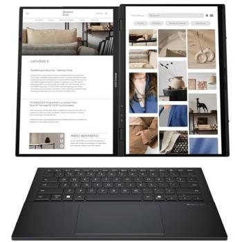 Asus Zenbook Duo OLED 14 - Intel Core Ultra 7 255H, 32GB RAM, 1TB SSD, Windows 11 Home, Teclado QWERTY Español, Gris Tintero