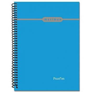 Cuaderno Espiral PRAXTON Maximun, 4º 160H Cuadros 5 mm. Tapa Dura