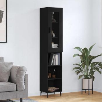 Aparador negro de madera multicapa 34,5x34x180 cm