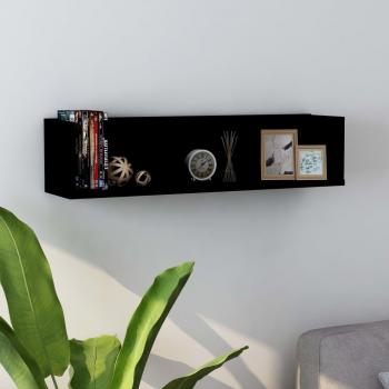 Estante de Pared para CD Contrachapada 75x18x18 cm en Blanco, Negro o Roble Sonoma - Mueble de Almacenaje para Oficina, Estudio y Dormitorio