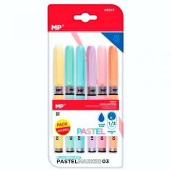 Pack Ahorro de Marcadores Pastel con 6 Unidades, Ideales para Estudiantes, Trabajo y Dibujo