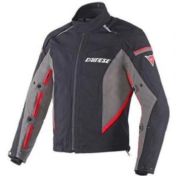 Dainese Rainsun Chaqueta para Moto, Negro/Gris Oscuro/Rojo, 58