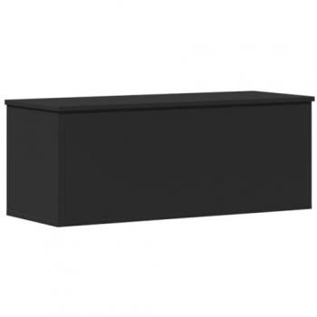 Caja de almacenaje madera de ingeniería negro 90x35x35 cm