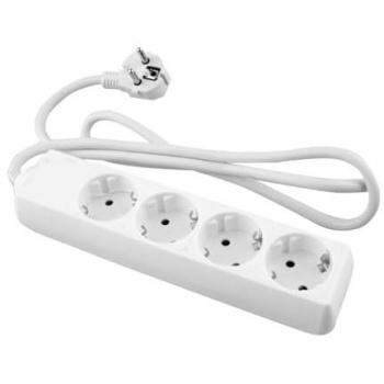 Base múltiple 4 tomas TTL blanca con cable de 1.5 metros