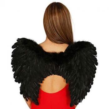 Alas negras de plumas de 50 cm. para Halloween