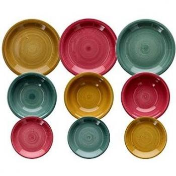 Vajilla de 18 Piezas Louise Ande de Gres Multicolor para 6 Personas