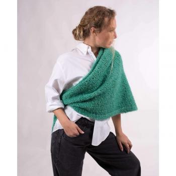 Mantón de lana verde para mujer - Elegancia y calidez en una pieza única