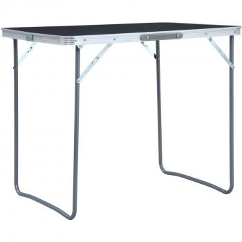 Mesa de camping plegable estructura metálica gris 80x60 cm