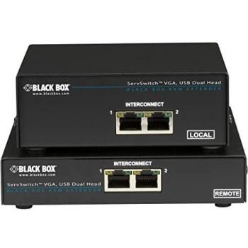 Black Box ServSwitch Brand CATx USB KVM Extender, Dual-Head VGA, Standard