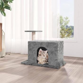 Rascador para Gatos Day and Night con postes de sisal gris claro de 51 cm