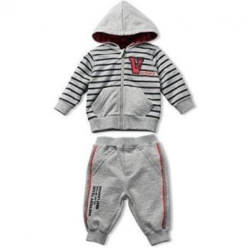 Schnizler Hausanzug, Freizeitanzug mit Kapuze - Traje De Footing Unisex bebé, color gris, talla 86