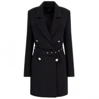 Guess Women's Black Blazer Mini Dress with Belt - Regular Fit