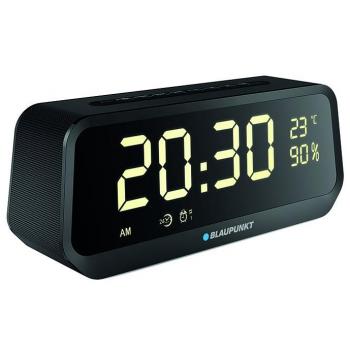 Blaupunkt BLP2400 Radio Despertador Digital con Bluetooth, AUX-IN, FM, Altavoz Inalámbrico 10W, Micrófono Integrado, Función Manos Libres y Batería de
