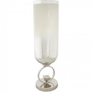 Jarrón de Cristal y Aluminio con Diseño Elegante (15x15x56 cm)