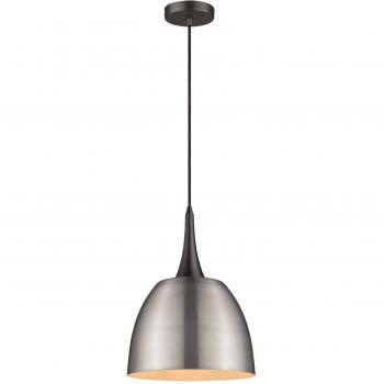 Lámpara colgante de techo tipo domo FRINTON 1 luz níquel satinado E27