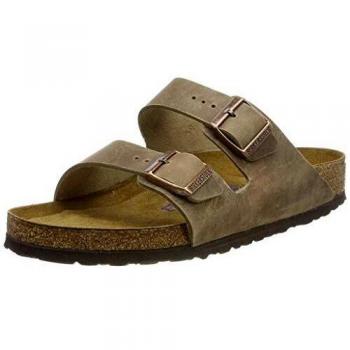 Birkenstock Arizona Waxy Leather Tobacco Brown Sandals with Soft Insole