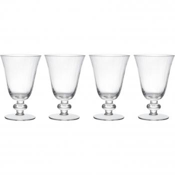 MIKASA Salerno - Copas de vino de cristal, 260 ml, juego de 4 copas finas transparentes con tallo corto y borde ancho, aptas para lavavajillas