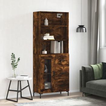 Aparador alto de madera multicapa roble ahumado 69,5x34x180 cm