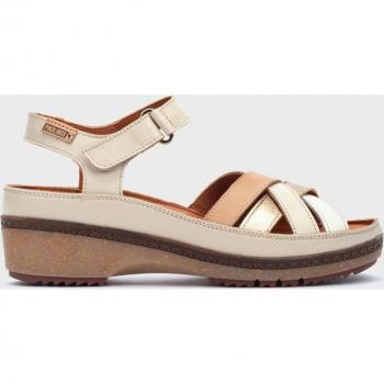 Pikolinos sandalia tacón de piel granada W0W-1969C2 para mujer