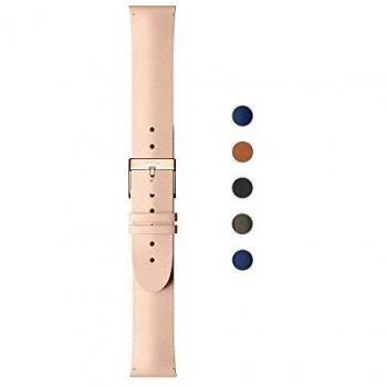 Withings Pulseras deportivas de piel de calidad para los relojes Steel HR, Steel HR Sport, Move ECG, Move y Steel, Rosa - Hebilla de oro rosa - Sin costo, Cuero 18 mm [Exclusiva Amazon]