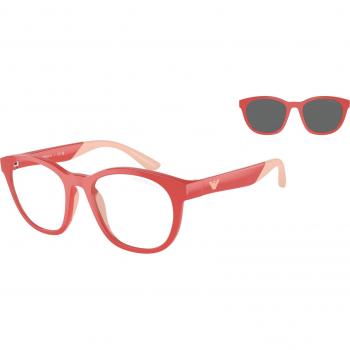 Emporio Armani EK4001 Kids Sunglasses with Clip-On, Color 56241W, Pink, Size 47, Blue Light Block Available