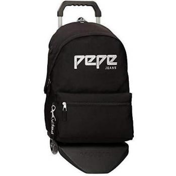 Pepe Jeans Uma Mochila con Carro Negro 31x42x17,5 cms Poliéster 22.79L