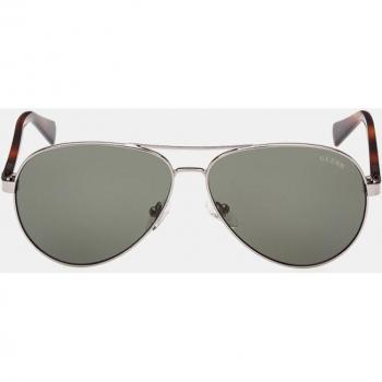 Guess - Gafas de sol unisex aviador de metal en gris y havana GU8279-08N