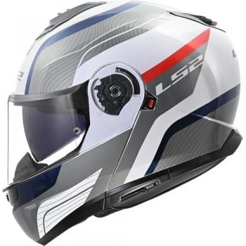 LS2 FF908 Strobe II Casco Modular - Blanco Rojo Azul (2XL)