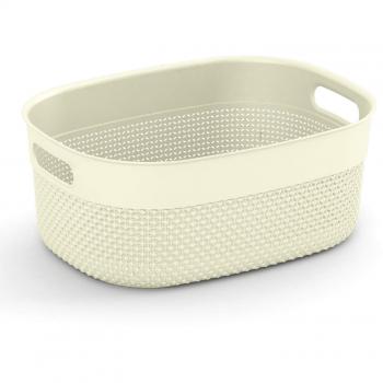 Curver Filo Cesta Rectangular M, Blanco Marfil