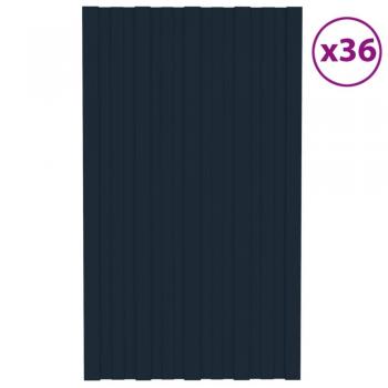 vidaXL Roof Panels 36 pcs Galvanised Steel Anthracite 80x45 cm