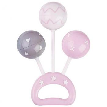 Sonajero Bolas Rosa Saro Baby 2136 - Sonajero para bebés con bolas y campanas, colores vivos, sonidos agradables, 1 unidad