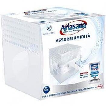 Kit Mini Dehumidificador Ariasana 450 g - Absorbe Humedad hasta 30 m³, Ideal para Baños, Cocinas y Espacios Reducidos
