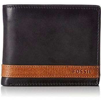 Fossil - Plegable de cuero Quinn para hombre de 11,43 cm de largo x 2,54 cm de ancho x 9,525 cm de alto