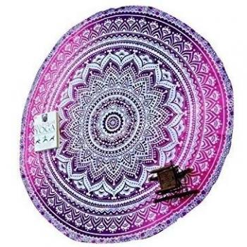 Princesa redondo Mandala tapiz playa manta Yoga Mat Picnic tapiz colgar en la pared