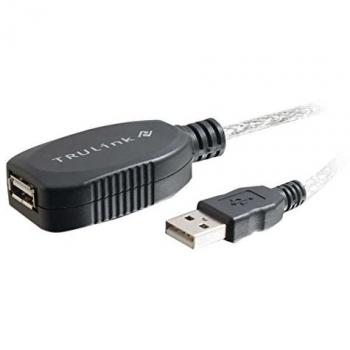 C2G 12M Active-USB 2.0 A Male to USB 2.0 A Female Black Active USB Extension Cable, Long Distance USB Extension Lead