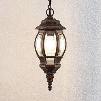 Lindby Lámpara Colgante Exterior Nadesha, Dorado Pulido, Dimable, Antik, E27