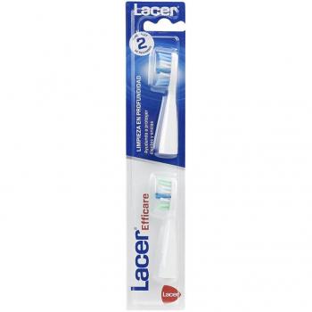 Recambio Cabezal de Cepillo Dental Eléctrico Lacer Efficare para Adulto, 2 Unidades - Azul