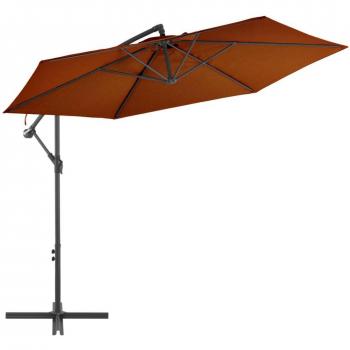 vidaXL Cantilever Garden Parasol with Aluminium Pole Terracotta 300 cm