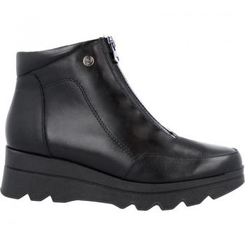Cómoda botín mujer Pitillos 5349 en suave piel lisa, detalle ajuste cremallera en el empeine, plantilla anatómica móvil antibacteriana, cómoda cuña ligera, altura tacón bajo (1-3 cm), referencia