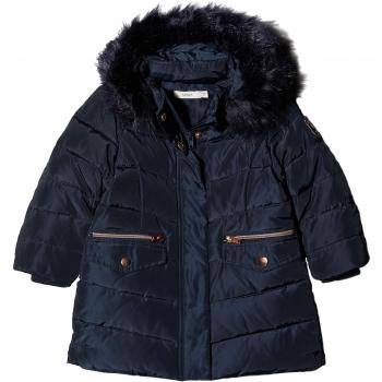NAME IT Nmfmela Down Jacket Camp, Chaqueta para Bebés, Azul Detail: with Sky Captain Color Fur, 92