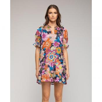 Vestido Corto con Volantes y Estampado Floral NIZA