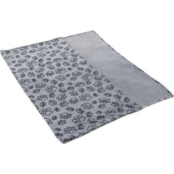 Smartpet Pawzzz Manta de Microfibra para Perros y Gatos - 200 x 150 cm (Gris Claro/Negro)