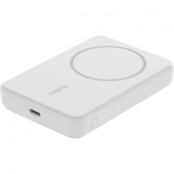 Belkin BoostCharge Batería Externa Inalámbrica Magnética 5000mAh con Soporte Blanco para iPhone
