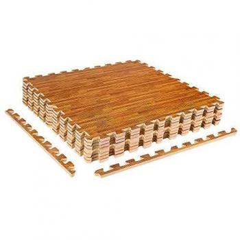 ZERRO CCLIFE Esterilla Puzzle para Suelos de Gimnasio y Fitness 60x60x1cm Suelo de Gimnasio de Goma Espuma EVA, Color:Color de Madera 8pcs