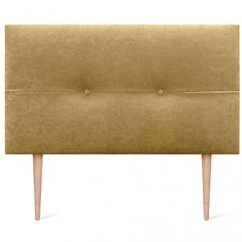 Cabecero Tapizado AQUALINE Pro de Polipiel o Tela Mostaza 105x105cm con Patas para Camas 70/80/90/105