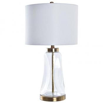 Lámpara de mesa DKD Home Decor 36 x 36 x 64 cm Cristal Dorado Metal Transparente Blanco 220 V 50 W