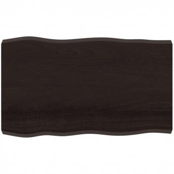 Mesa de Comedor de Roble sin Tratar 100x60x(2-6)cm Marrón Oscuro
