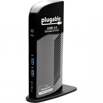 Plugable usb 30 universal laptop docking station for windows dual video hdmi dvi vga gigabit ethernet audio 6 usb ports