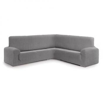 Funda sofá rinconera bielástica Jaz 3+1 gris 350 - 450 cm