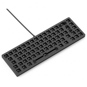 Glorious GMMK 2 Compact ISO Negro - Teclado mecánico modular, diseño compacto, retroiluminación RGB, compatible con interruptores mecánicos de tipo hot-swappable, construcción de aluminio y plástico, keycaps personalizables